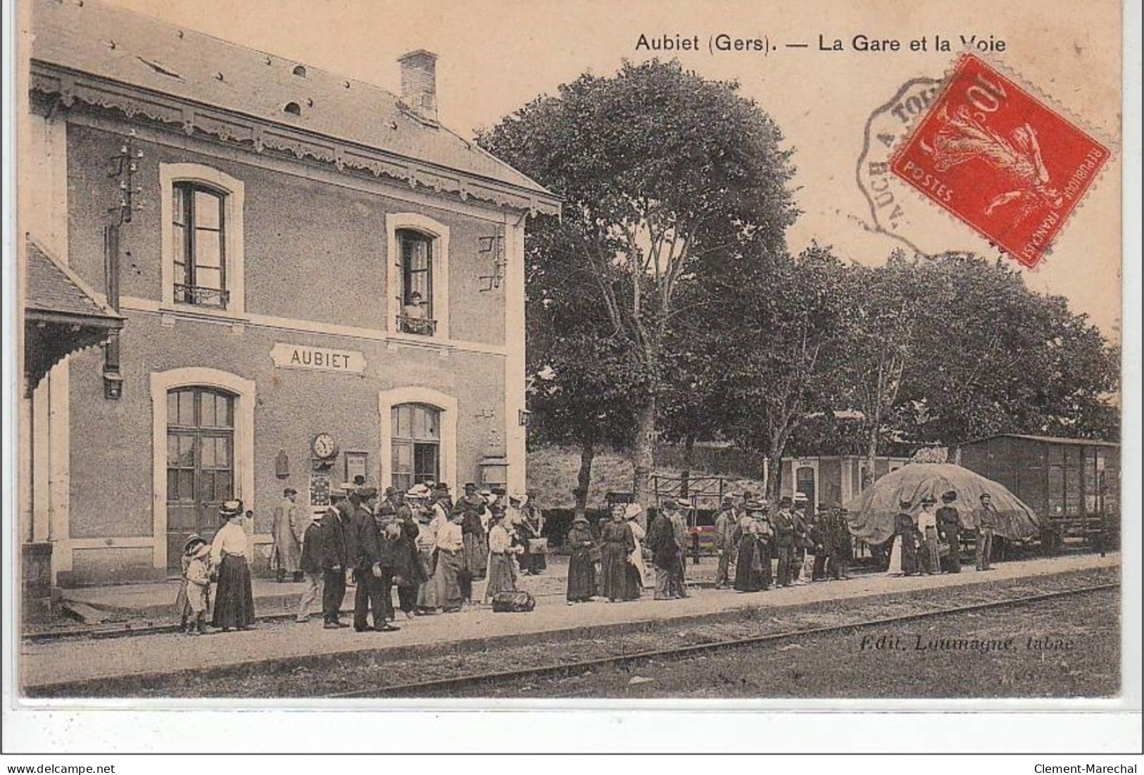 AUBIET : La Gare Et La Voie - Très Bon état - Other & Unclassified