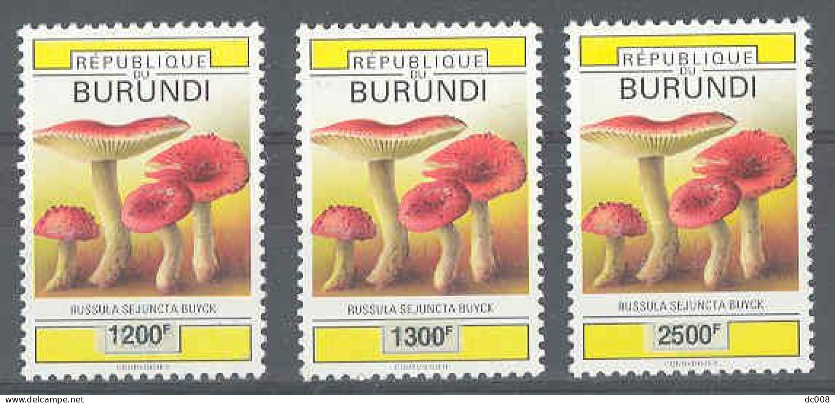 Burundi 2007 COB 1152/54 Paddestoelen-Champignons  MNH - Nuovi