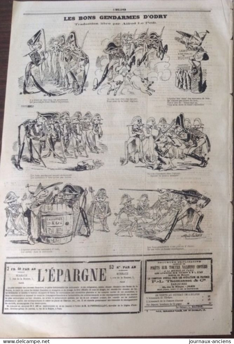 2 Numéros du Journal L'ÉCLIPSE Différents qui portent le N° 107 du 6 Février 1870