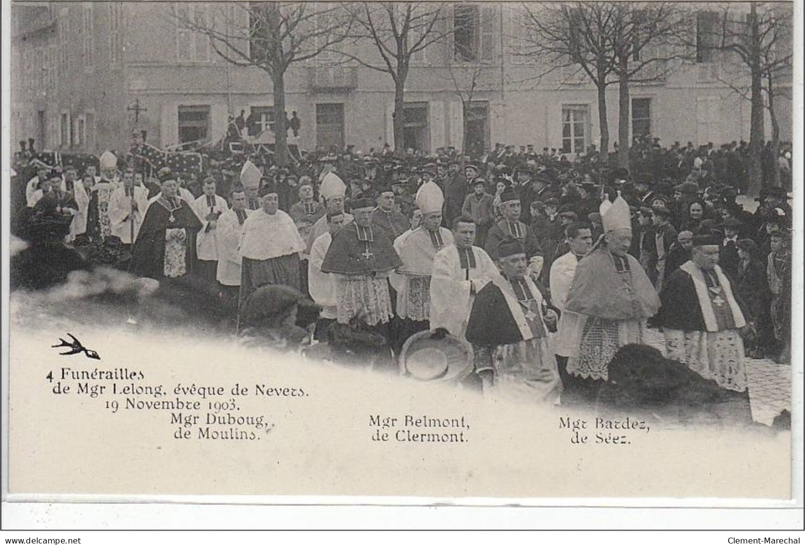 NEVERS : LOT DE 10 CPA - funérailles de Mgr. Lelong, évêque de Nevers - 19 novembre 1903 - très bon état