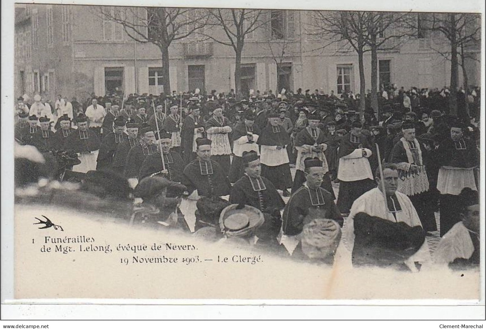 NEVERS : LOT DE 10 CPA - funérailles de Mgr. Lelong, évêque de Nevers - 19 novembre 1903 - très bon état