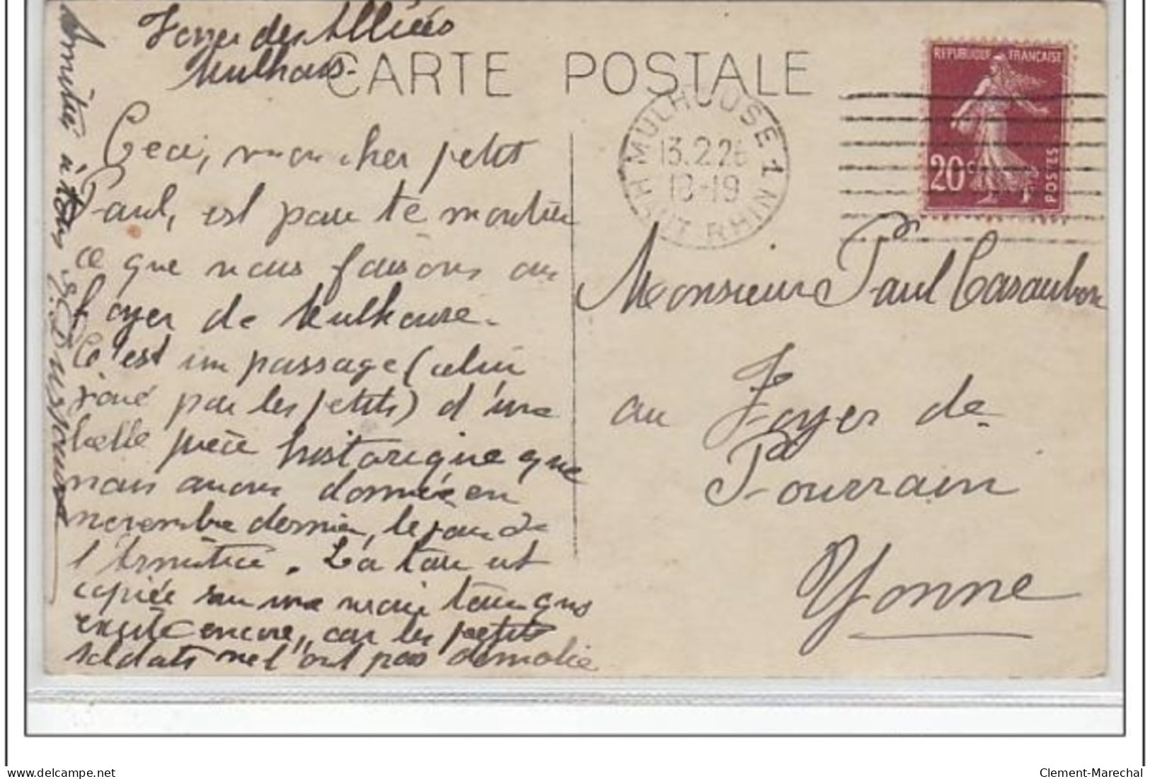 MULHOUSE : Carte Photo Des Fêtes De L' Armistice Au Foyer Du Soldat En 1918 - Très Bon état - Mulhouse