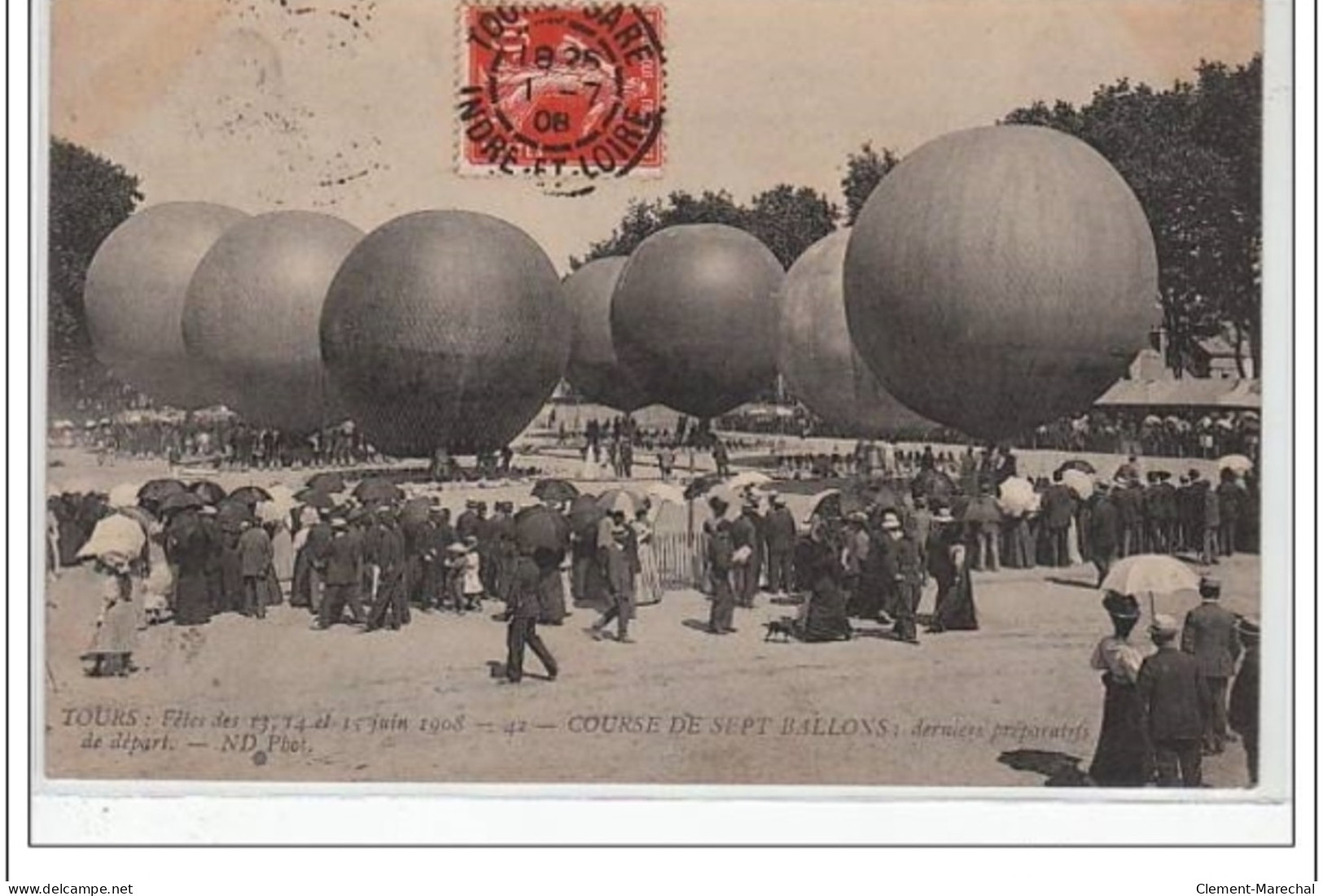 TOURS : Course Des 7 Ballons Ronds En 1908 - Très Bon état - Tours