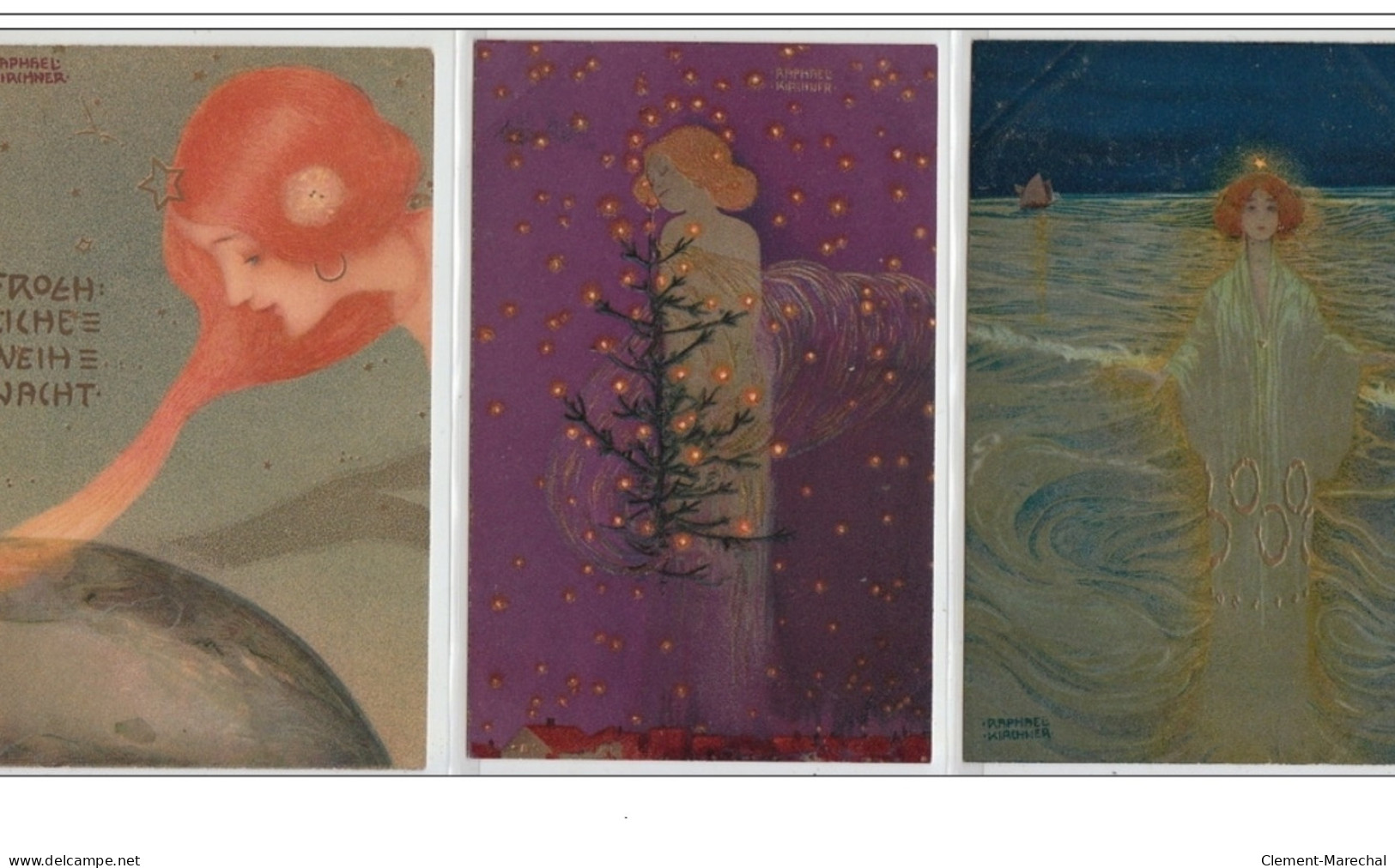 KIRCHNER Raphaël : Série De 6 Cartes Postales "Noël 1901" - Très Bon état - Kirchner, Raphael