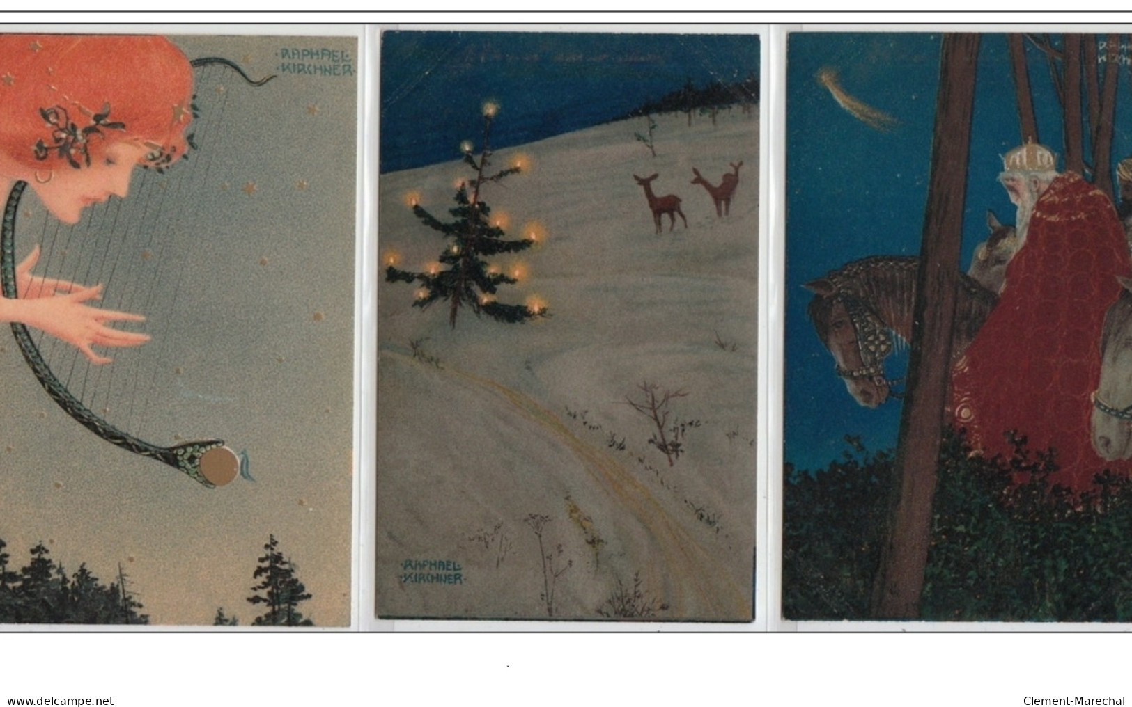 KIRCHNER Raphaël : Série De 6 Cartes Postales "Noël 1901" - Très Bon état - Kirchner, Raphael