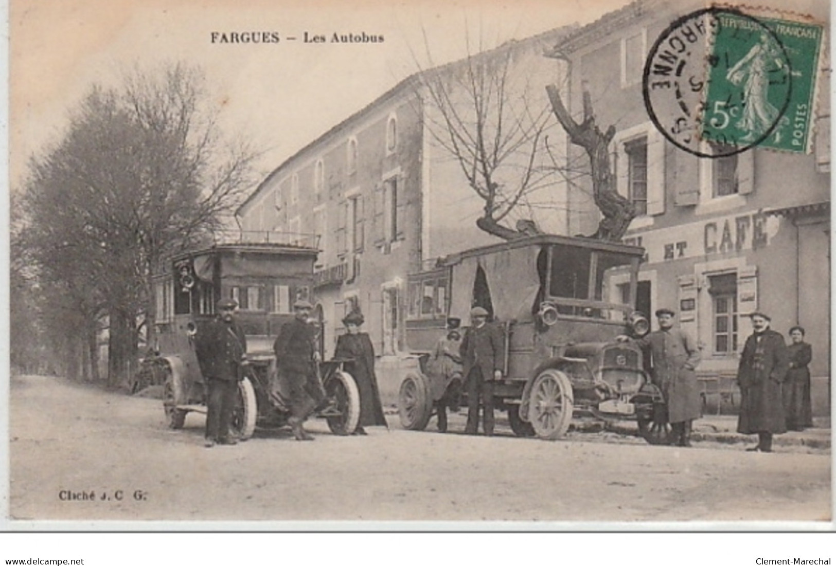 FARGUES : Les Autobus Vers 1910 - Très Bon état - Other & Unclassified