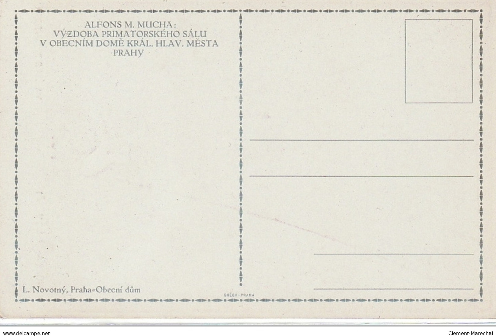 MUCHA Alphonse : Période Tchèque (carte Sur Papier épais) Vers 1920 - Très Bon état - Mucha, Alphonse