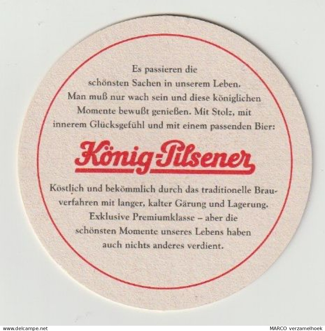 Bierviltje-bierdeckel-beermat Brauerei König Pilsener Duisburg-beeck (D) - Bierdeckel