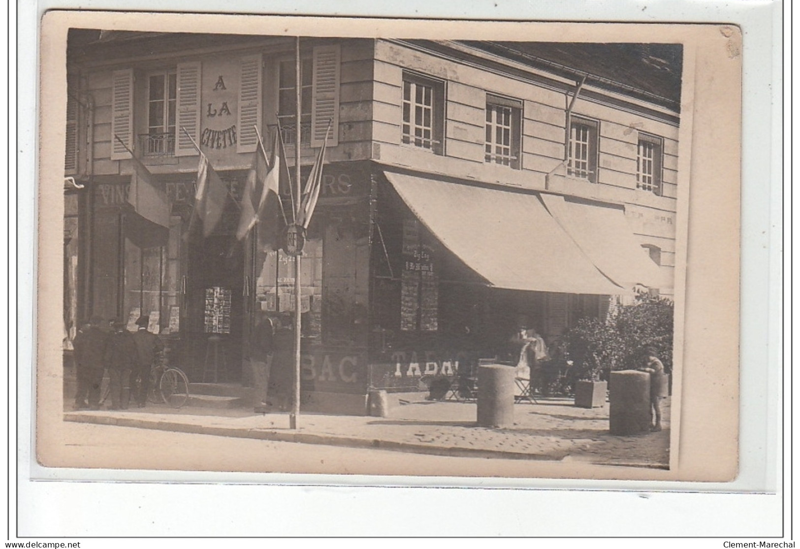 RAMBOUILLET : Carte Photo Du Tabac, Vins, Café """"a La Civette"""" (marchand De Cartes Postales) - Très Bon état - Rambouillet