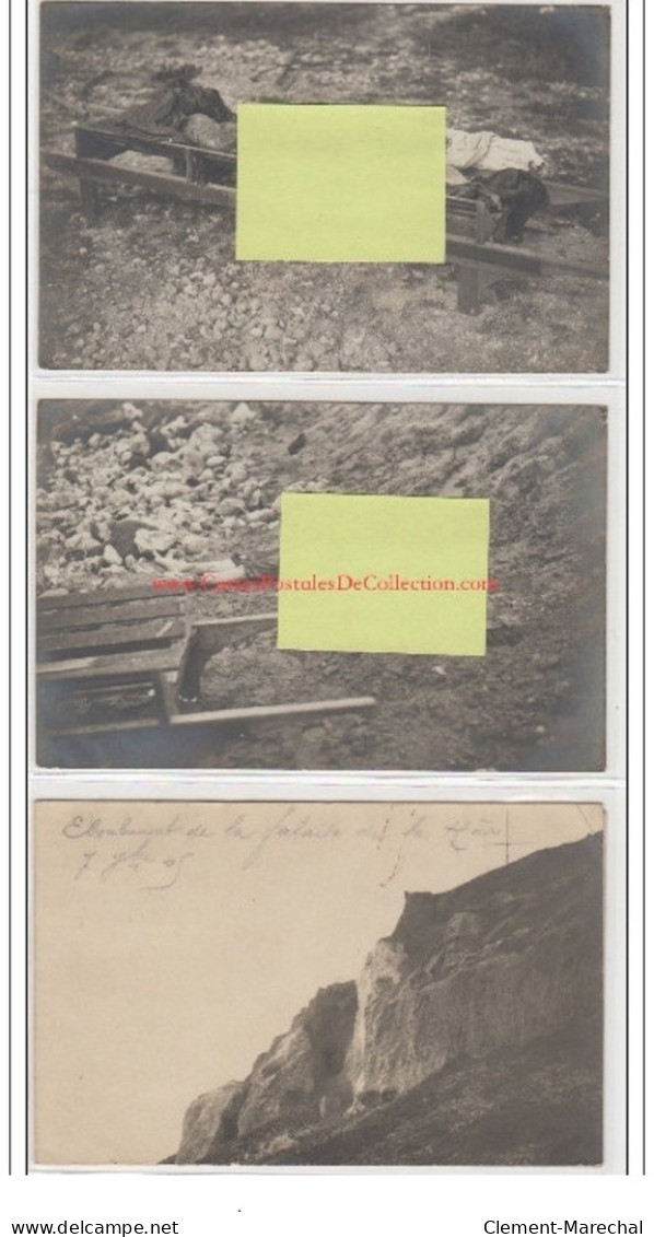 SAINTE ADRESSE : Lot De 3 Cartes-photo De Cadavres Lors De L'éboulement De La Falaise De La Hère En 1905 - Très Bon état - Sainte Adresse