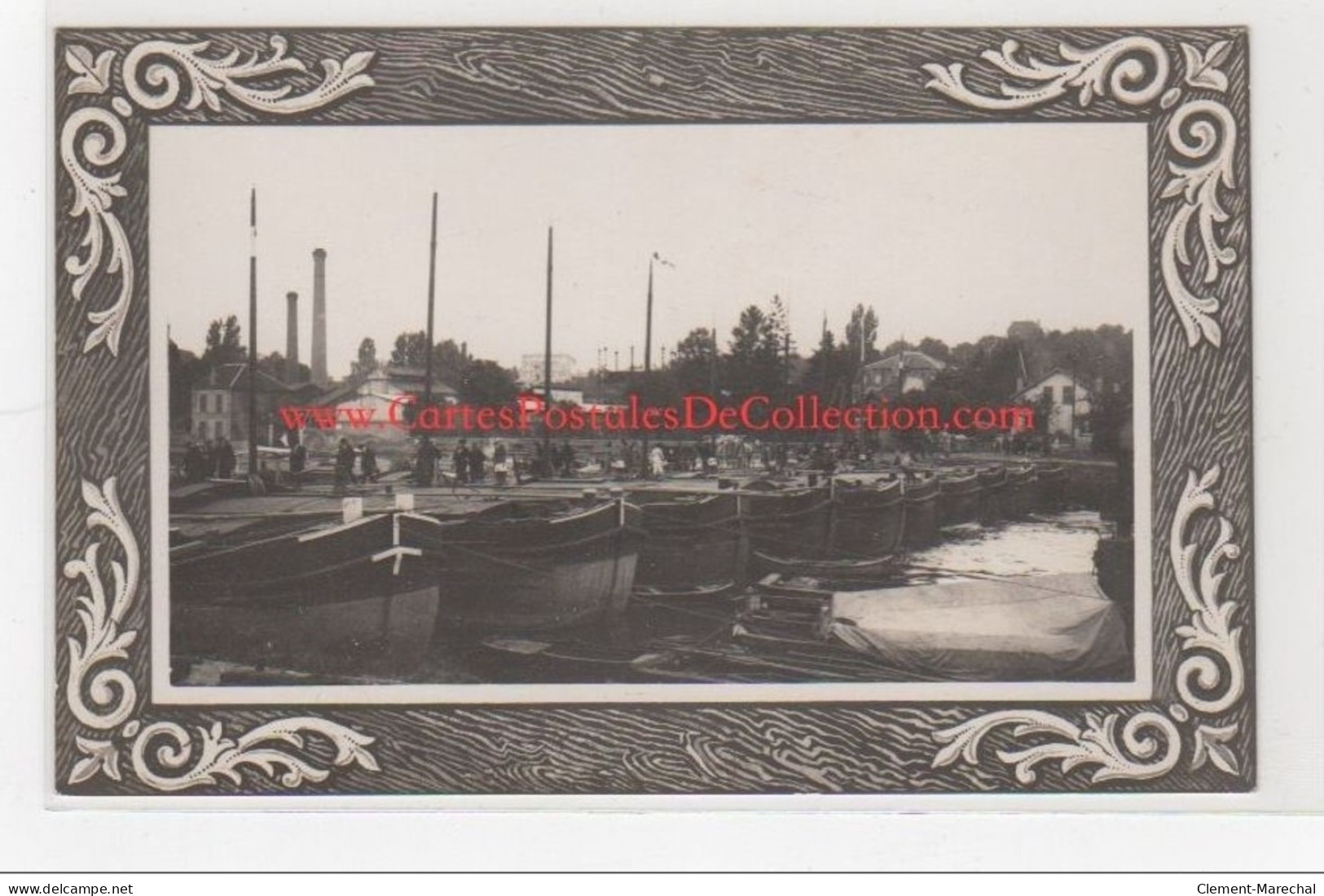 LAGNY : Carte Photo D'un Pont De Péniche Pendant La Première Guerre Mondiale En 1914 - Très Bon état - Lagny Sur Marne