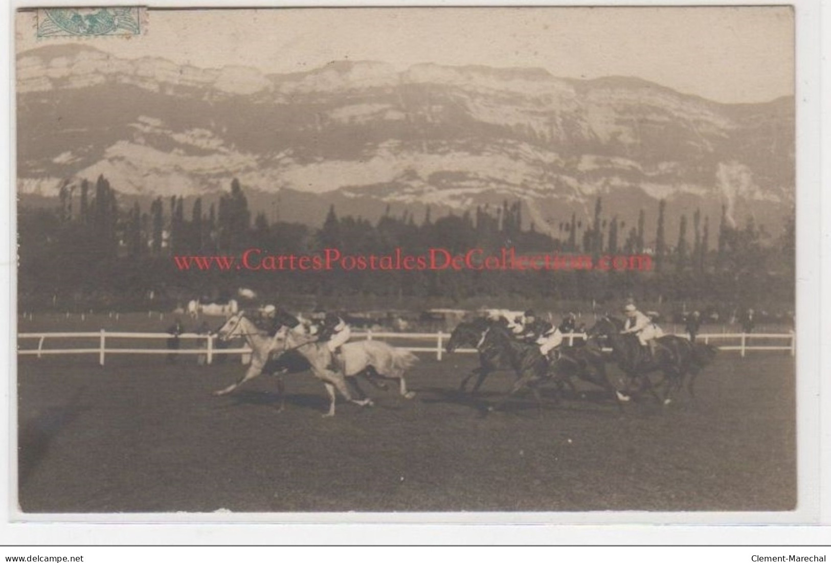 AIX LES BAINS : Carte Photo D'une Course Hippique (hippodrome) - Très Bon état - Aix Les Bains