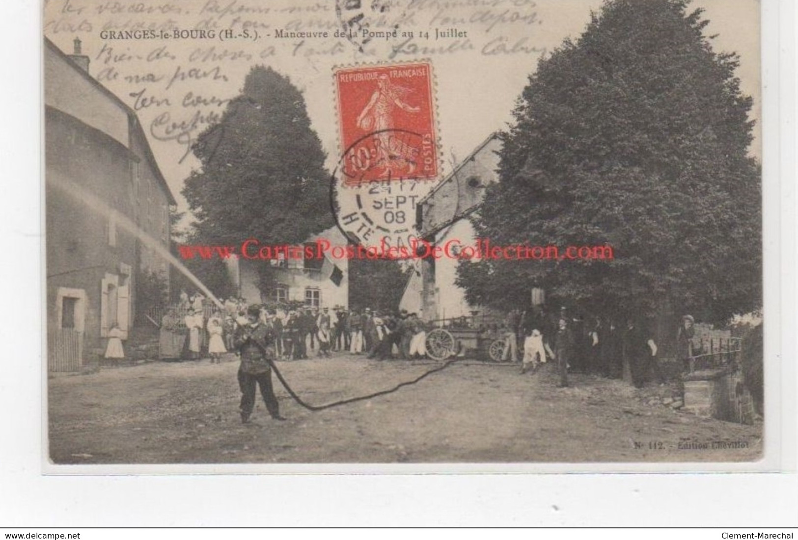 GRANGES LE BOURG : Manoeuvre De La Pompe Au 14 Juillet (pompiers) - Très Bon état - Autres & Non Classés