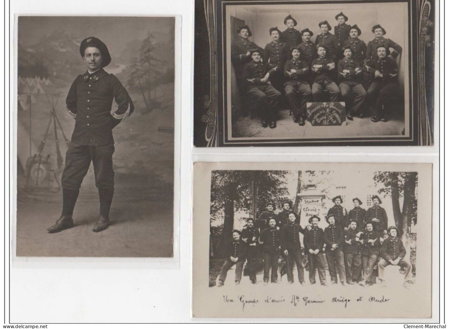 EMBRUN : Lot De 3 Cartes Photos De Chasseurs Alpins En 1909 - Très Bon état - Embrun