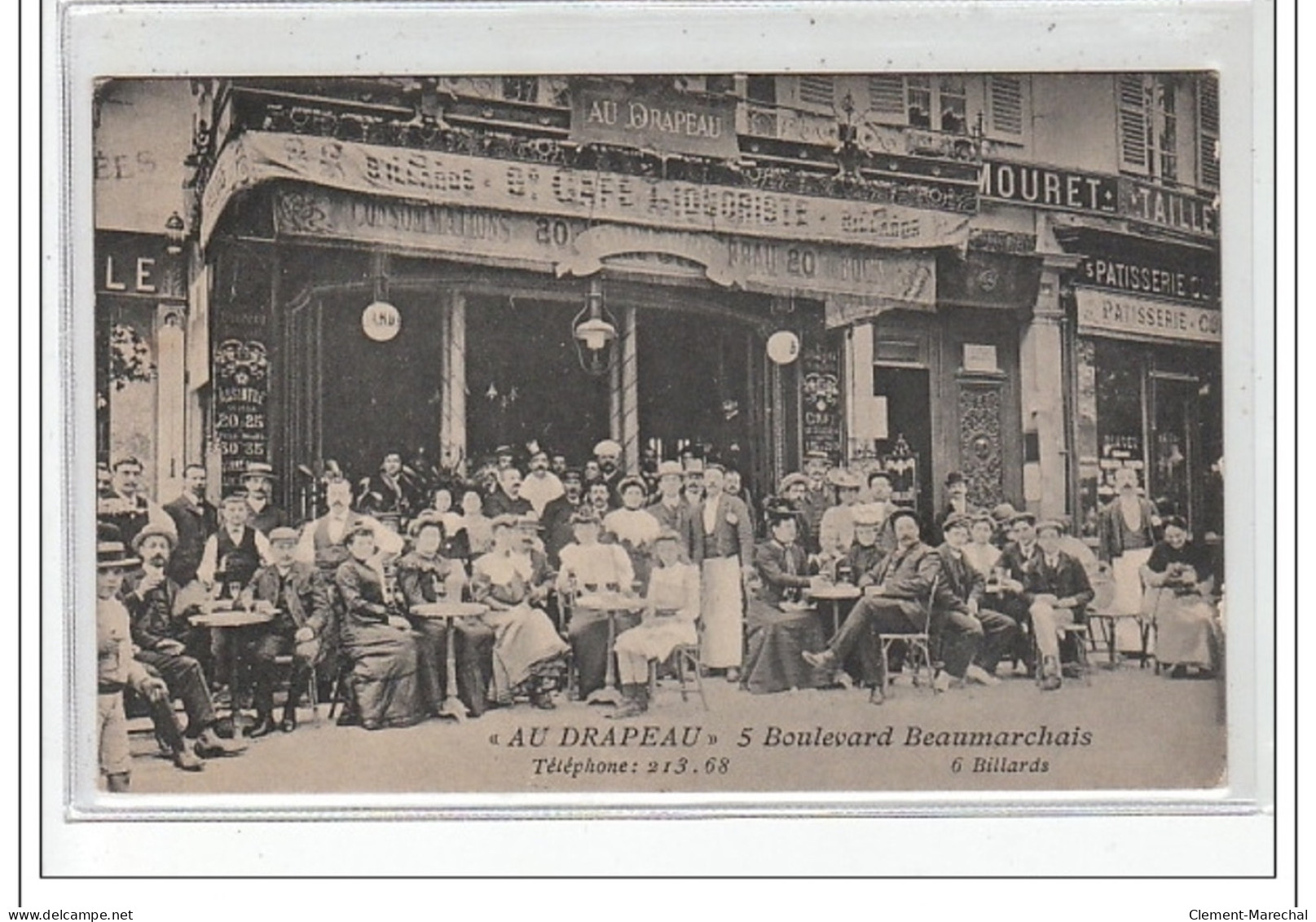 PARIS 4ème : Café """"au Drapeau"""" - 5 Bd. Beaumarchais - Très Bon état - Paris (04)
