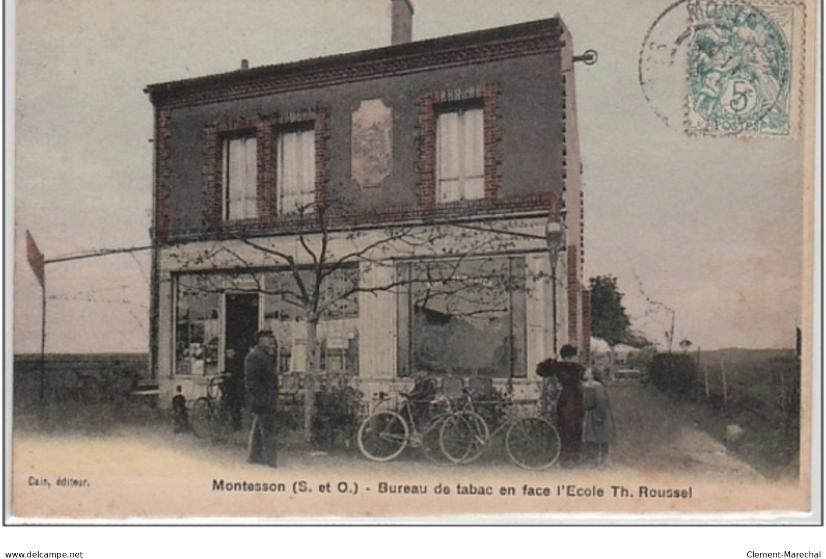 MONTESSON : Bureau De Tabac En Face De L'école Th. Roussel - Etat (décollée) - Autres & Non Classés