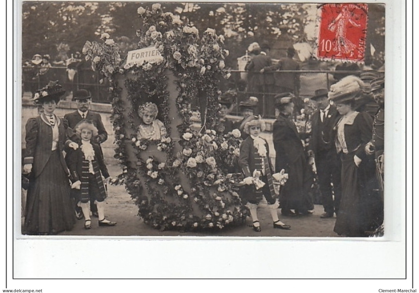 PARIS 1er : Carte Photo De La Fête Des Fleurs Aux Tuileries En 1908 (char Fortier Vld.Haussmann) - Très Bon état - Arrondissement: 01