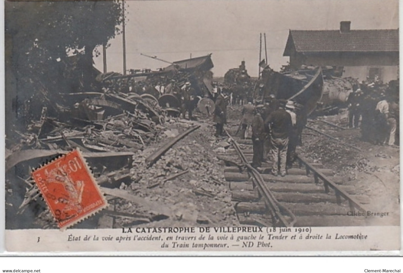 VILLEPREUX : La Catastrophe De Villepreux 18 Juin 1910 - Etat De La Voie Après L'accident - Très Bon état - Autres & Non Classés