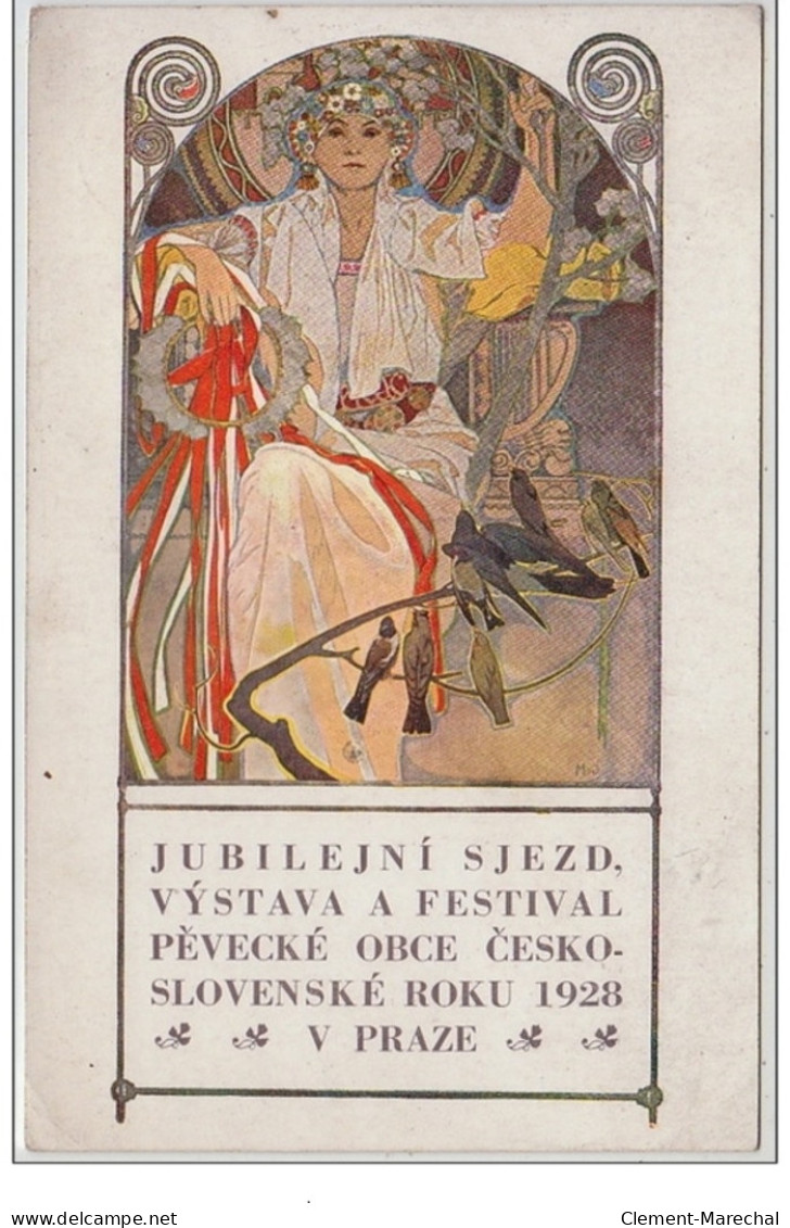 MUCHA Alphonse : "festival De La Communauté Des Chanteurs Tchécoslovaques" A  Prague En 1928 - Bon état (léger Plis - Mucha, Alphonse