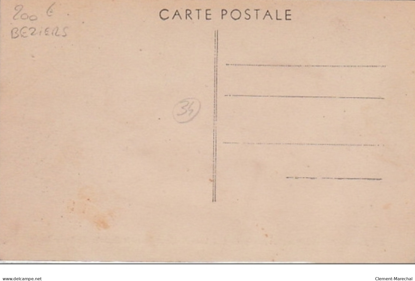 BEZIERS : Carte De Voeux Distribuée Par Les éboueurs Vers 1920 - Très Bon état - Other & Unclassified