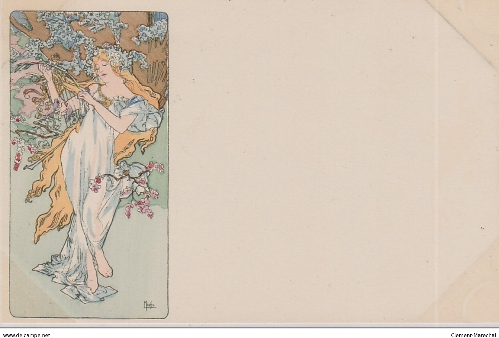 MUCHA Alphonse : Série De 4 Cartes Postales "les Saisons" Vers 1900 - Bon état (marques D'album) - Mucha, Alphonse