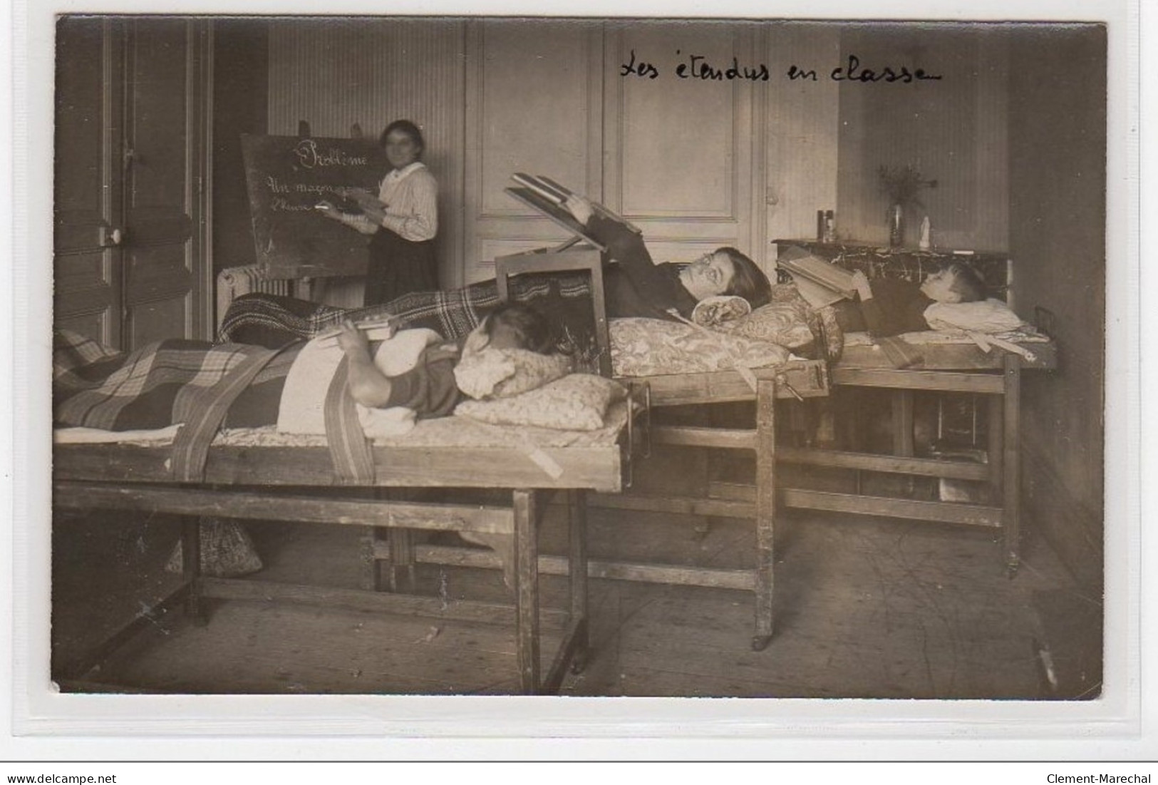 BERCK : Carte Photo De L'hôpital Pour Enfants """"les étendus En Classe"""" - Très Bon état - Berck