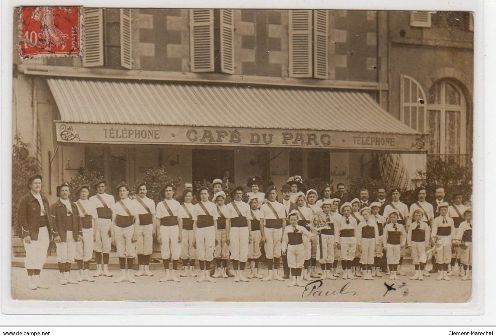 NEVERS : Carte Photo Du Café Du Parc (texte Parlant D'un Accident Arrivé Lors De L'exposition De Bruxelles En 1910 - Nevers