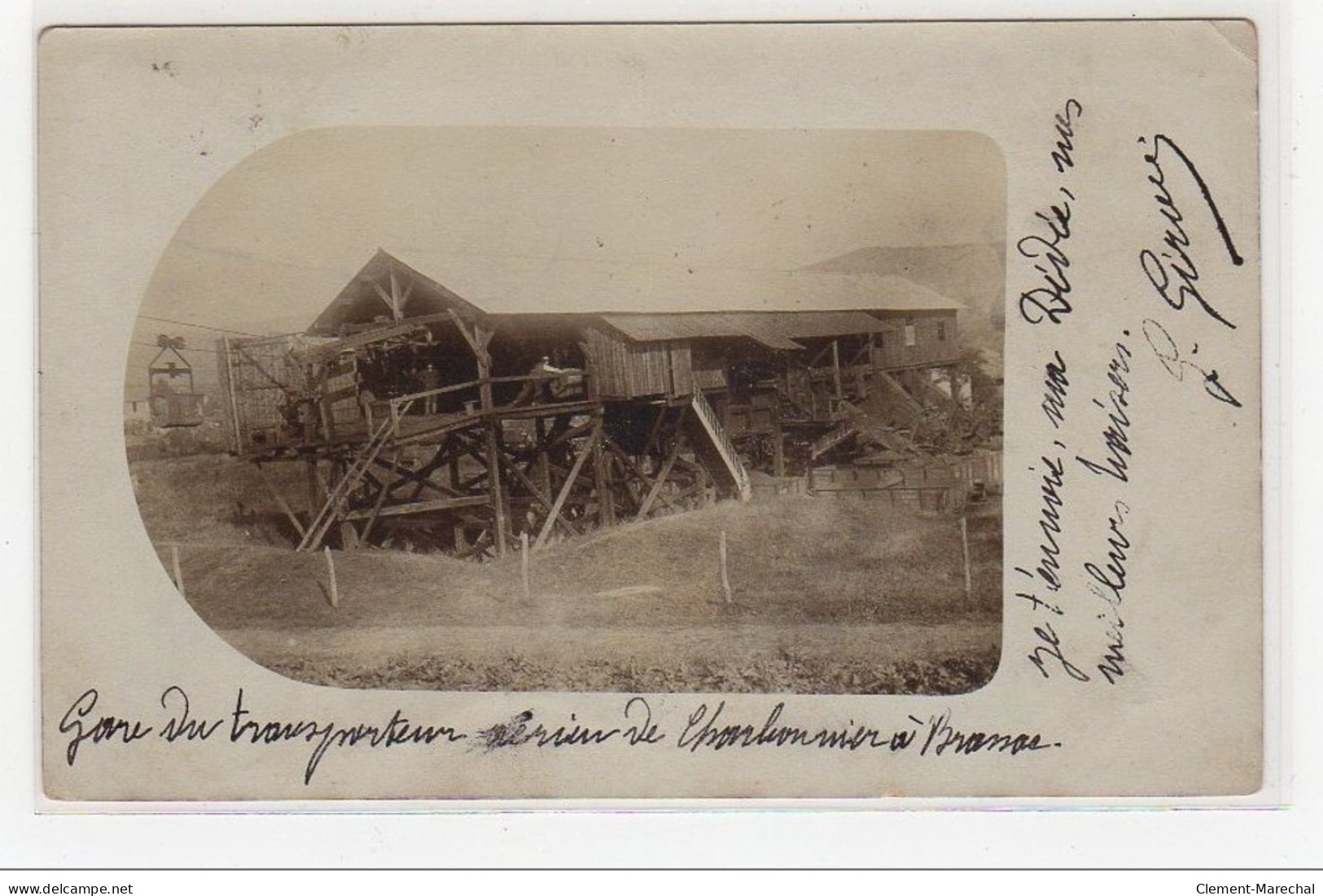 BRASSAC LES MINES : Carte Photo De La Gare Du Transporteur Aérien - Très Bon état - Autres & Non Classés