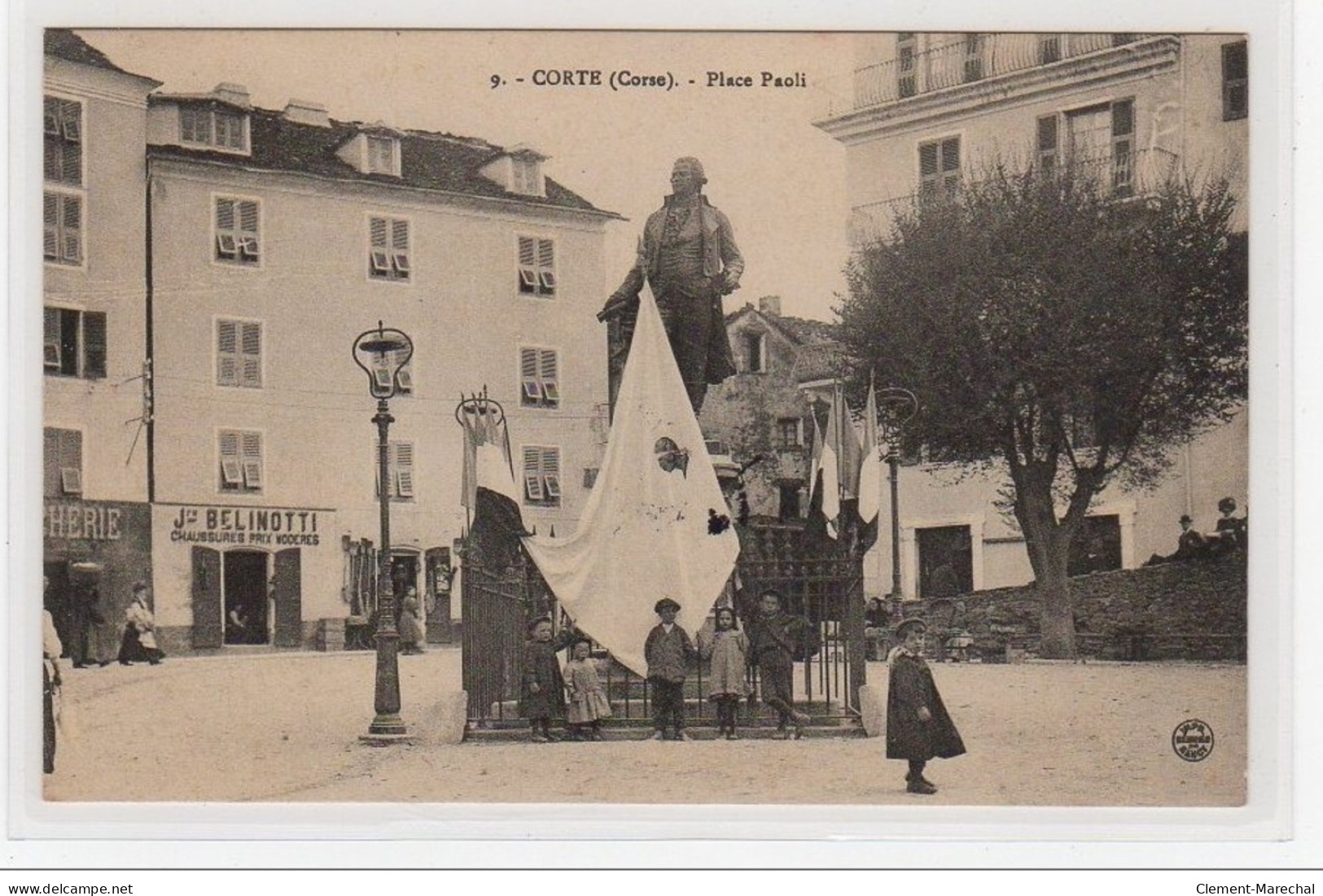 CORTE : Place Paoli (drapeau Corse) - Très Bon état - Corte