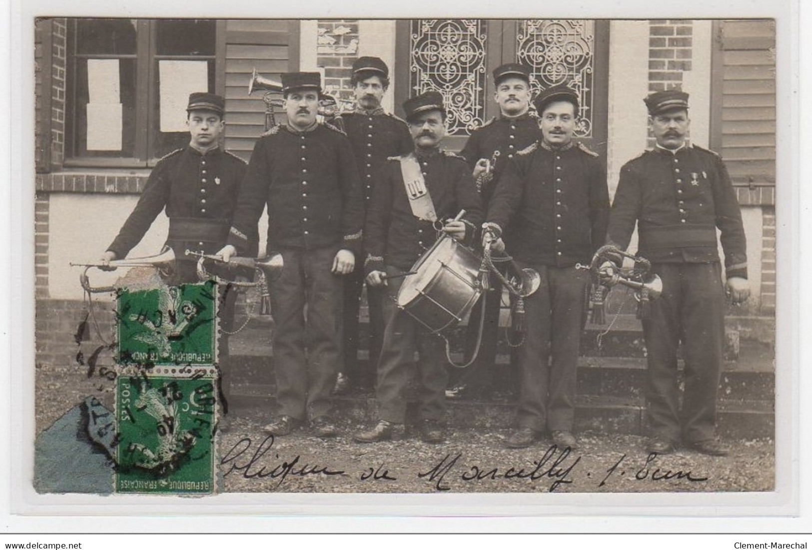 MARCILLY SUR EURE : Carte Photo De La Clique De Marcilly En 1914 (tambours) - Très Bon état - Marcilly-sur-Eure