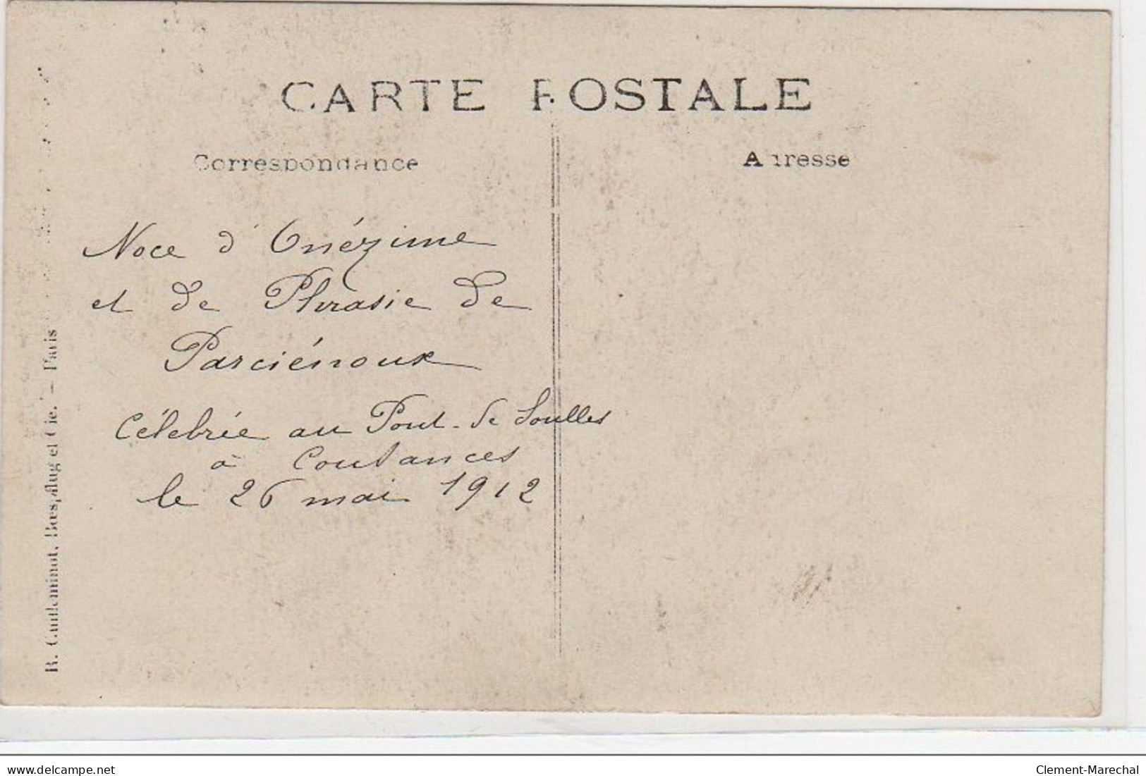 COUTANCES : Carte Photo Des Noces Au Pont De Soulles En 1912 - Très Bon état - Coutances