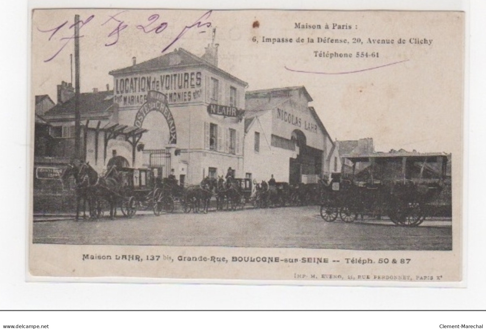 BOULOGNE SUR SEINE : Maison LAHR - Location De Voitures - Très Bon état - Boulogne Billancourt