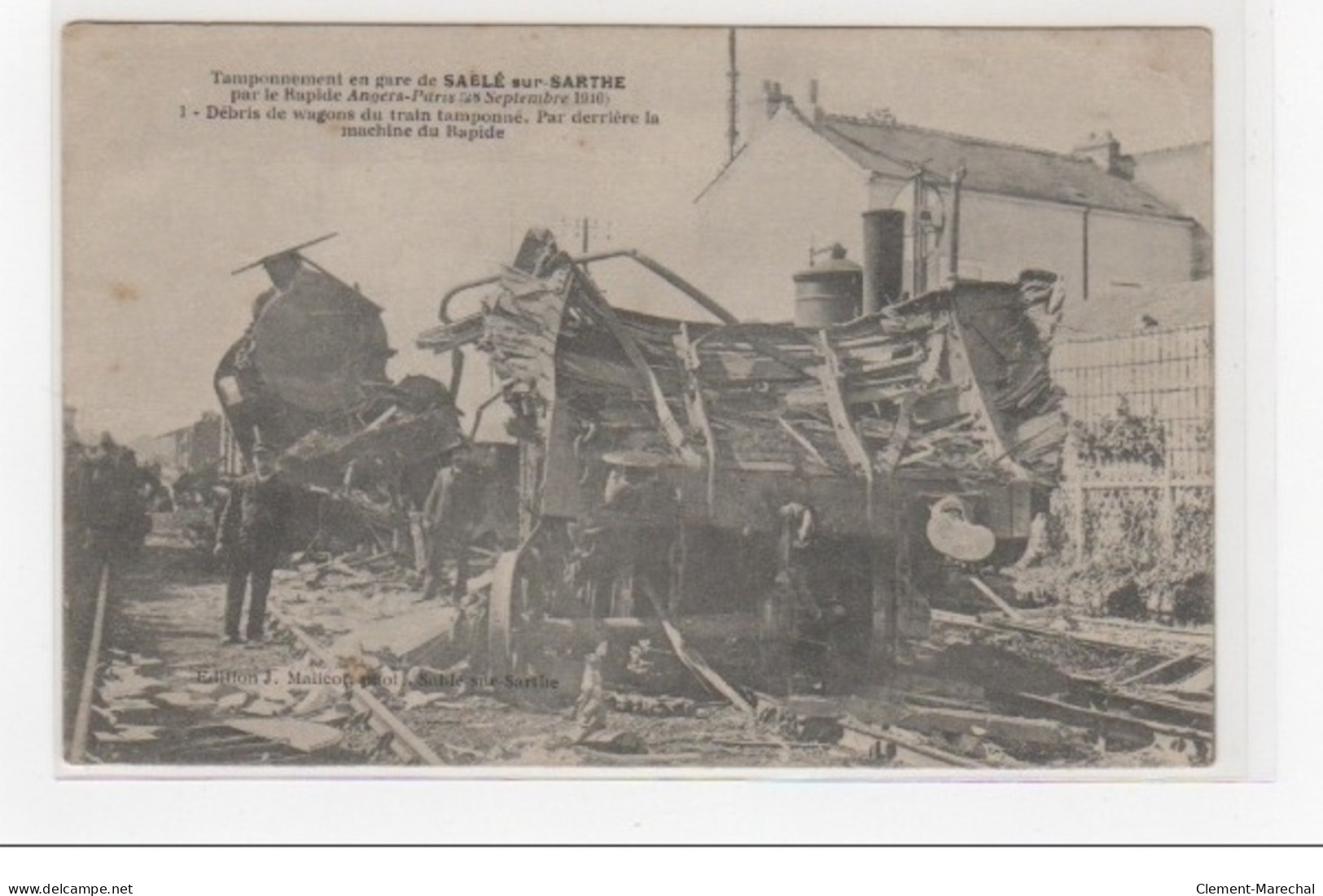 SABLE SUR SARTHE : Déraillement Du Train En 1910 - Très Bon état - Sable Sur Sarthe