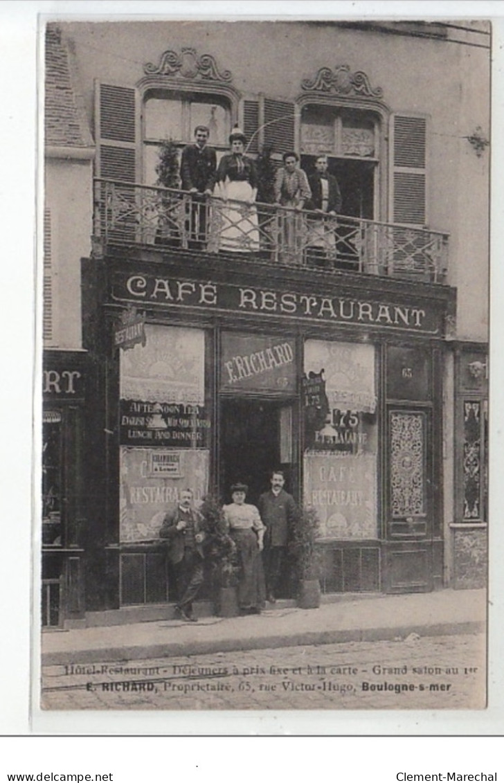 BOULOGNE SUR MER - Café Restaurant E. Richard 65, Avenue Victor Hugo - Très Bon état - Boulogne Sur Mer