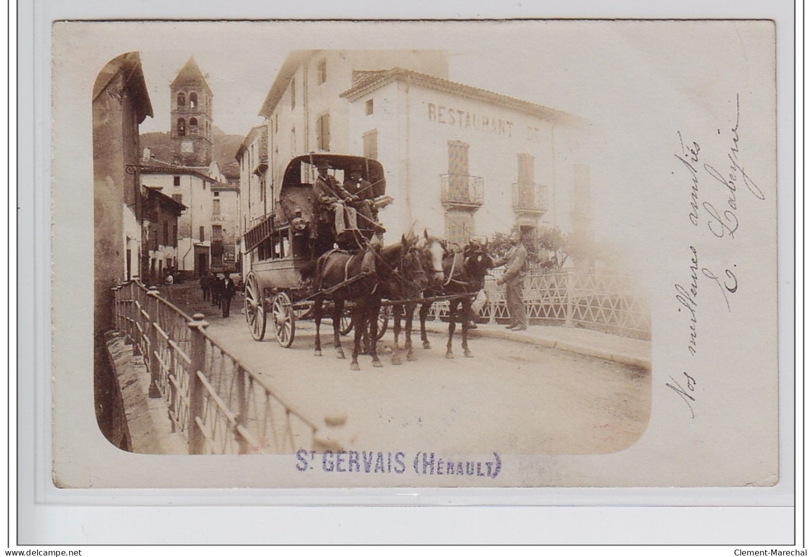 SAINT GERVAIS : Carte Photo Du Courrier (diligence) - Très Bon état - Other & Unclassified