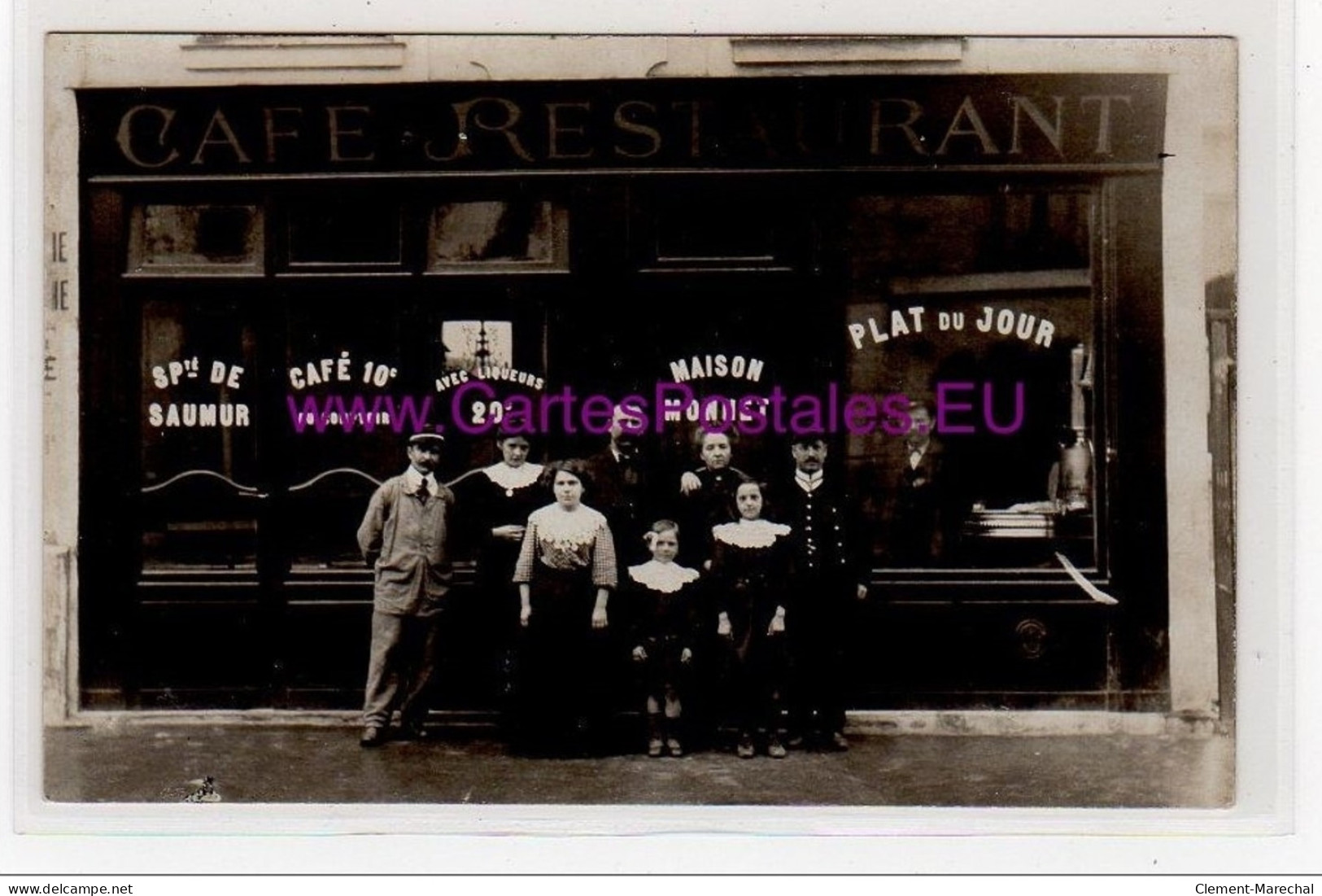 PARIS : Carte Photo Du Café Restaurant MONNET (rue Lecourbe) - Très Bon état - District 15