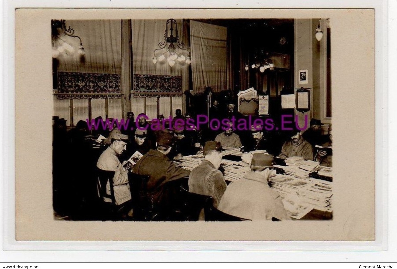 PARIS : Carte Photo De L'intérieur Du Cercle Du Soldat (société De Secours Aux Blessés Militaires) (rue Lecourbe) - Très - Distrito: 15