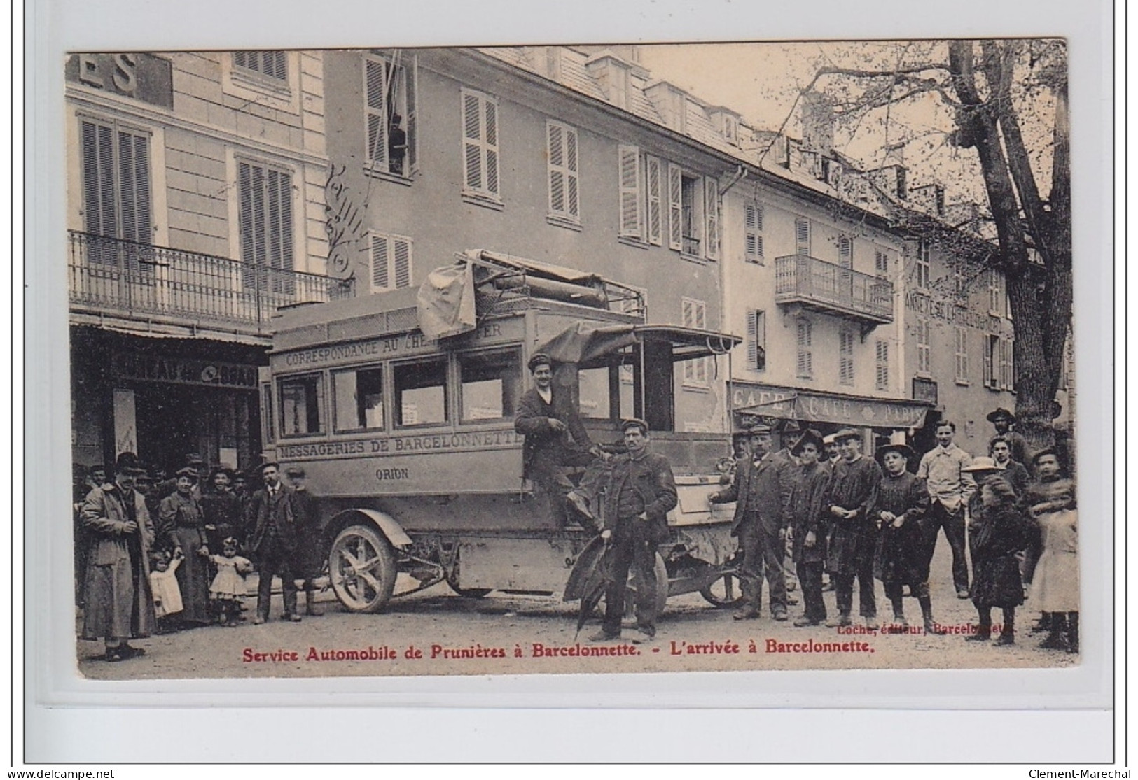 BARCELONETTE : L&acute;arrivée Du Service Automobile Venant De Prunières (cliché Différent) - Très Bon état - Barcelonnetta