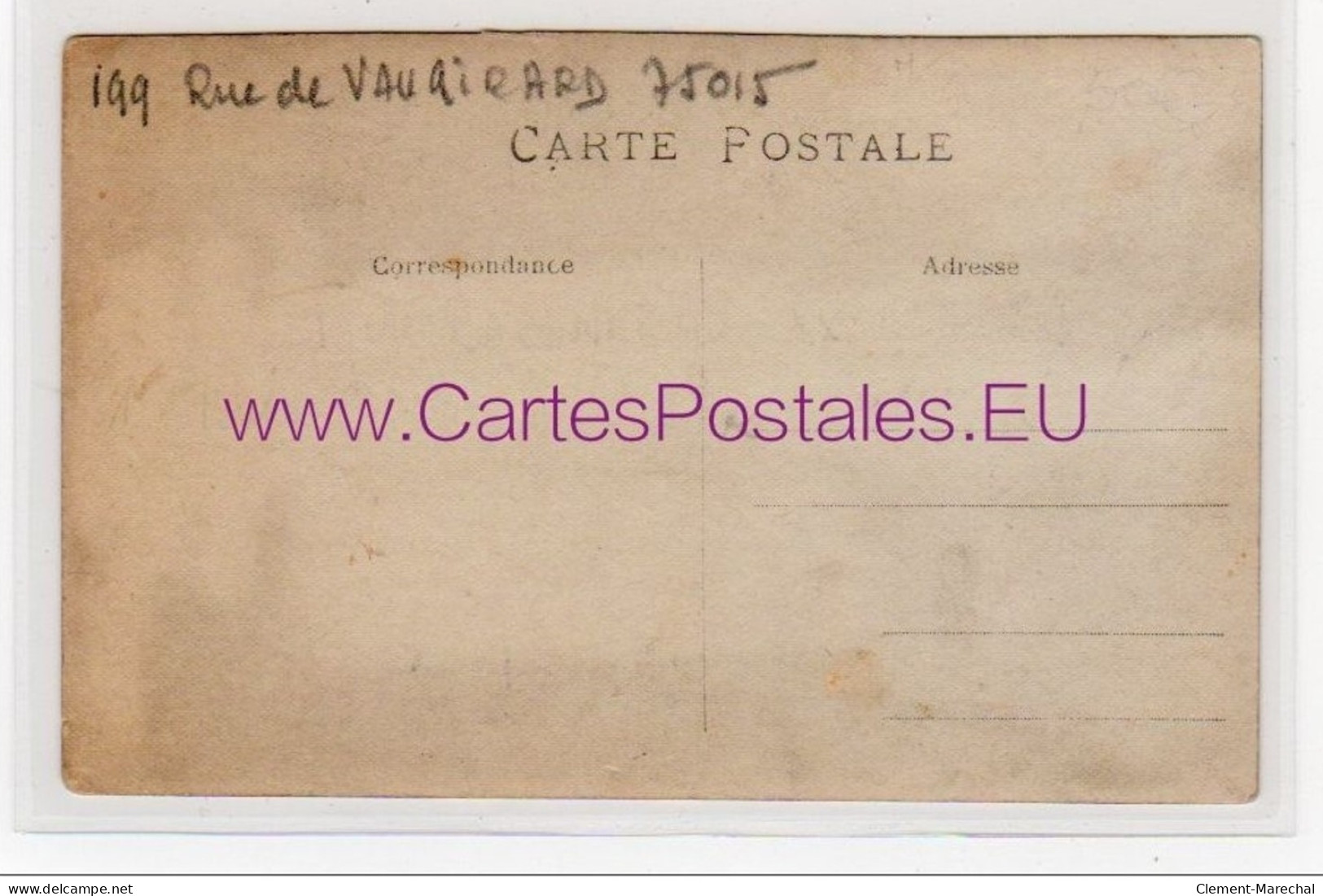 PARIS : Carte Photo Du Marchand De Vins DUBONNET Au 199 Rue De Vaugirard - Très Bon état - Paris (15)