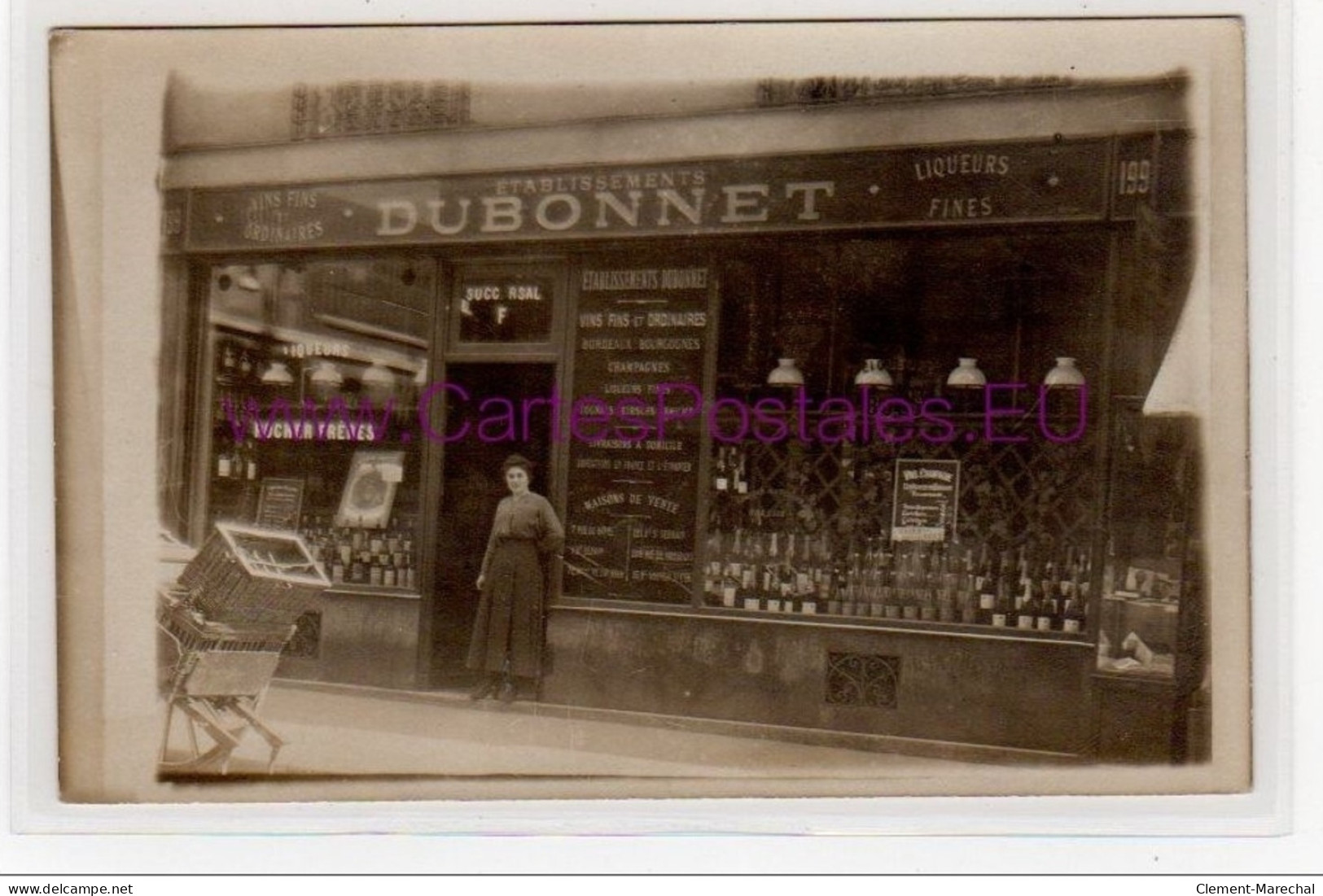 PARIS : Carte Photo Du Marchand De Vins DUBONNET Au 199 Rue De Vaugirard - Très Bon état - District 15