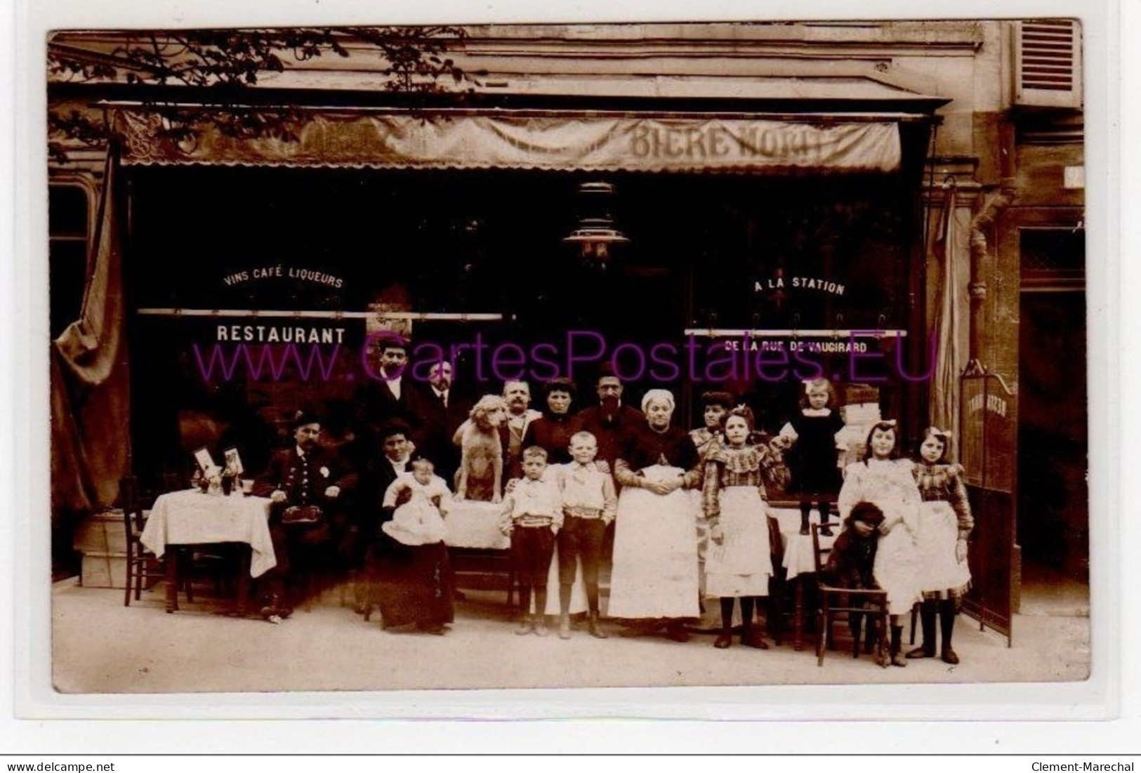 PARIS : Carte Photo D&acute;un Café Certainement Rue De Vaugirard - Très Bon état - Arrondissement: 15