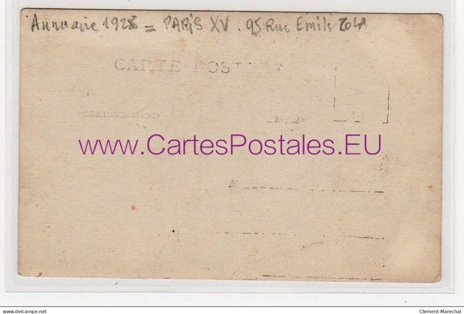 PARIS 15ème : Carte Photo D'une L&acute;épicerie - 95 Rue Emile Zola - Très Bon état - Paris (15)