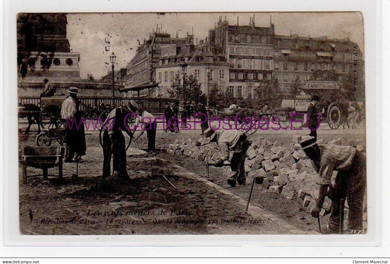 PARIS - Eugêne ATGET : Les P&acute;tits Métiers De Paris - Le Repavage Des Rues - Bon état (une Toute Petite Déchirure) - Petits Métiers à Paris