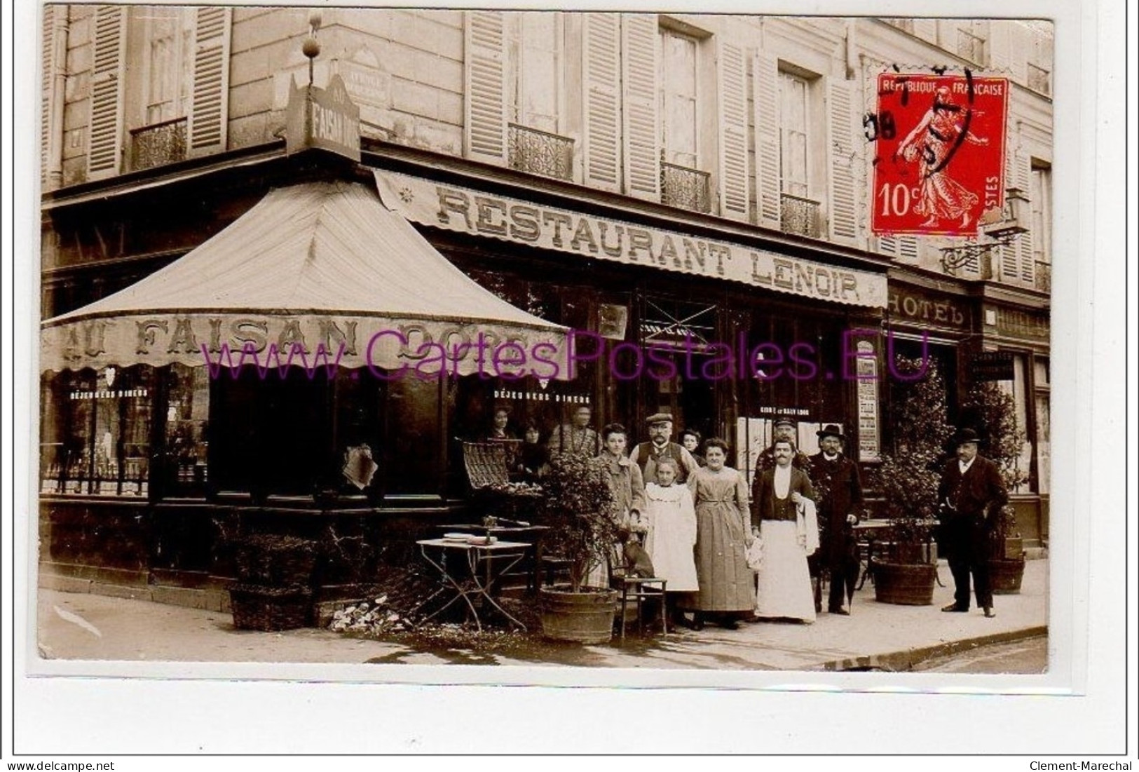 PARIS 7 : Carte Photo Du Restaurant LENOIR """"au Faisan Doré"""" Avenue Duquesne - Très Bon état - District 07