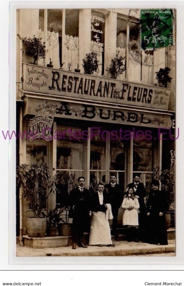 VERNON : Carte Photo Du Restaurant Des Fleurs BUREL - Très Bon état - Vernon