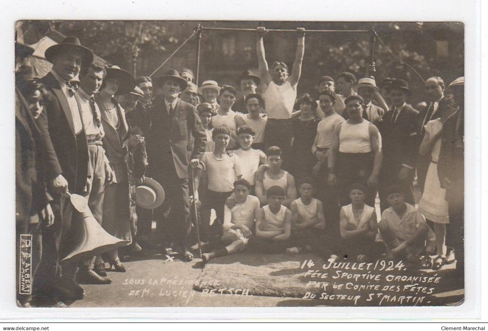 PARIS : Carte Photo De La Fête Sportive Du 14 Juillet 1924 Organisée Par Le Comité Des Fêtes Du Secteur Saint Martin - T - District 10