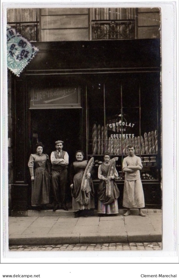 PARIS : Carte Photo De La Boulangerie MALINGRE Au 18 Rue Duperré Vers 1910 - Très Bon état - Arrondissement: 09