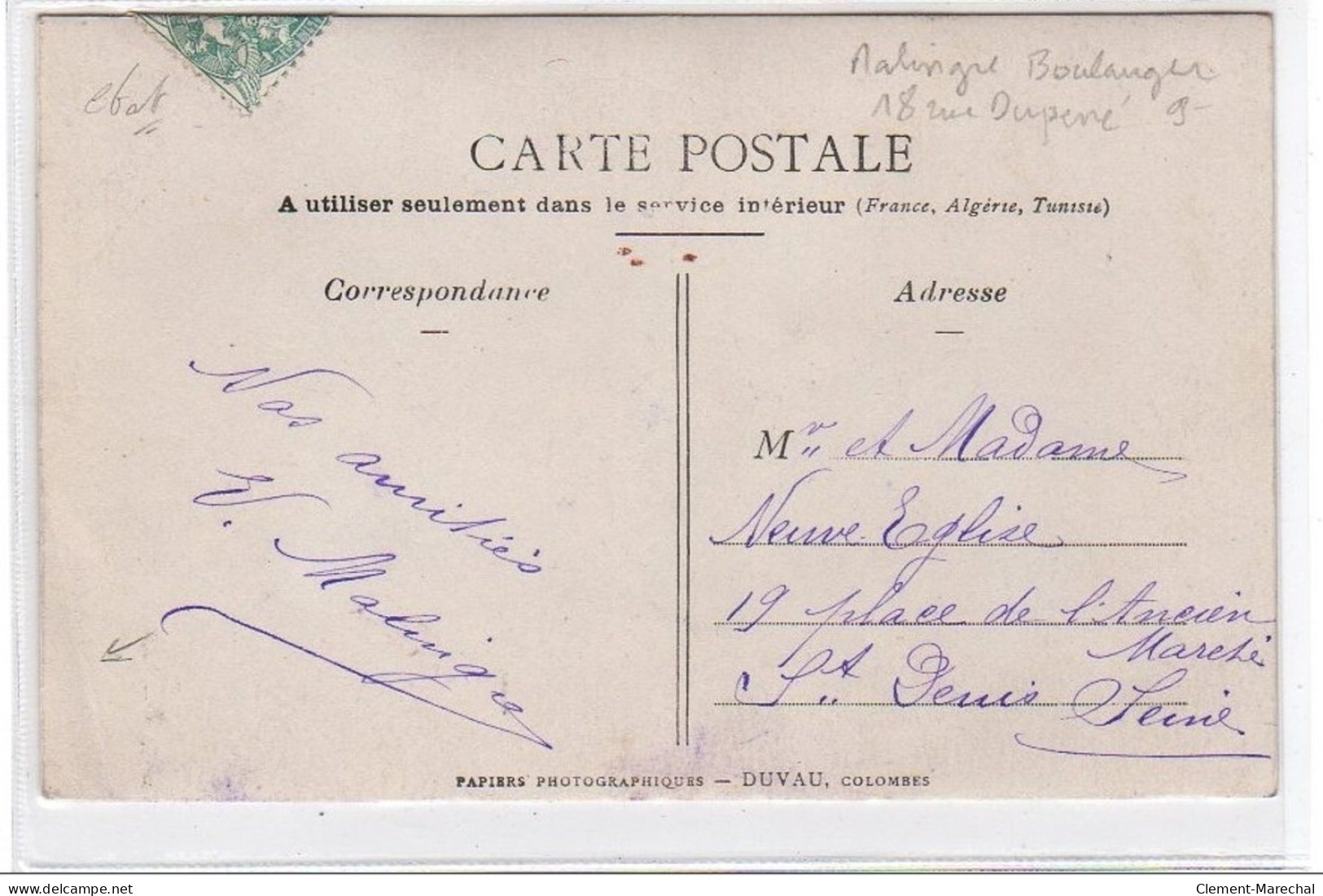 PARIS : Carte Photo De La Boulangerie MALINGRE Au 18 Rue Duperré Vers 1910 - Très Bon état - Arrondissement: 09