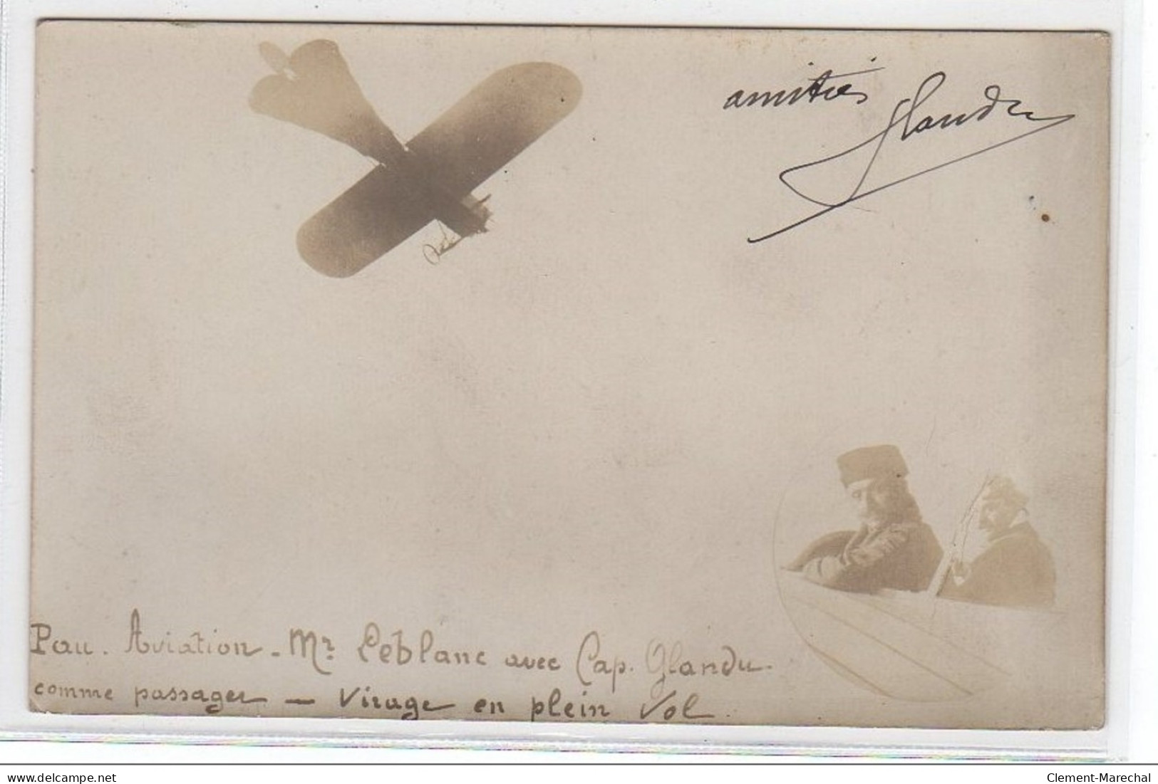 PAU - Aviation : Carte Photo De LEBLANC Avec GLANDU - Très Bon état - Pau