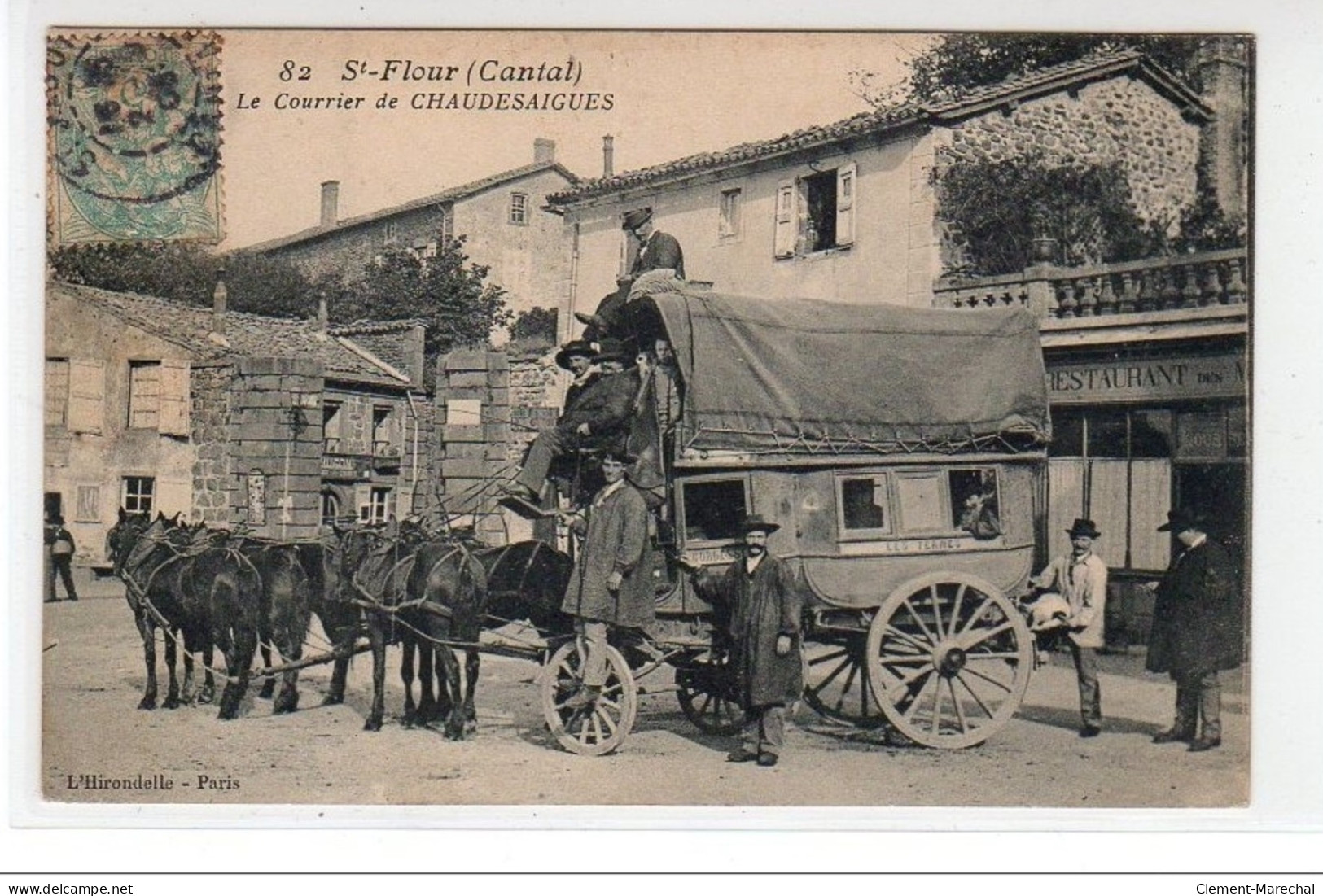 SAINT FLOUR - Le Courrier De Chaudesaigues - Bon état (timbre Décollé Du Verso Pour être Collé Au Recto) - Saint Flour